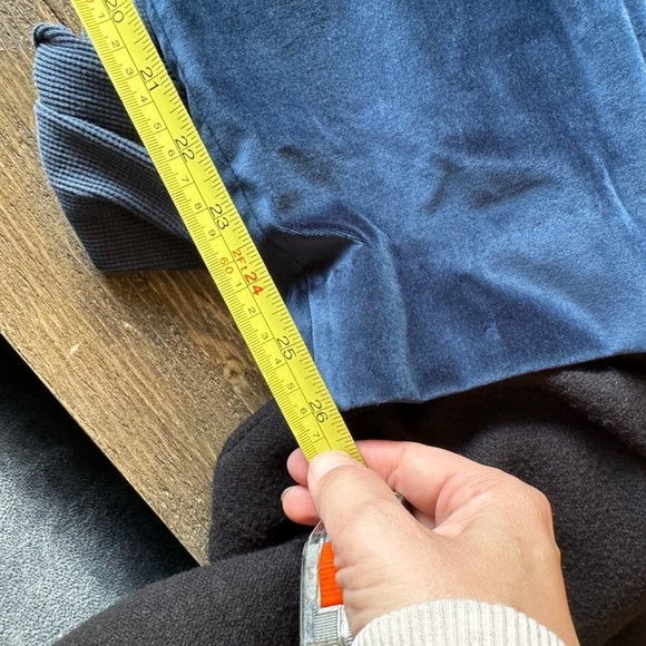 BerWich Italian Blue Velvet Higb Waist Cropped Ankle Pants Side Zip Size 48 L - Picture 8 of 8